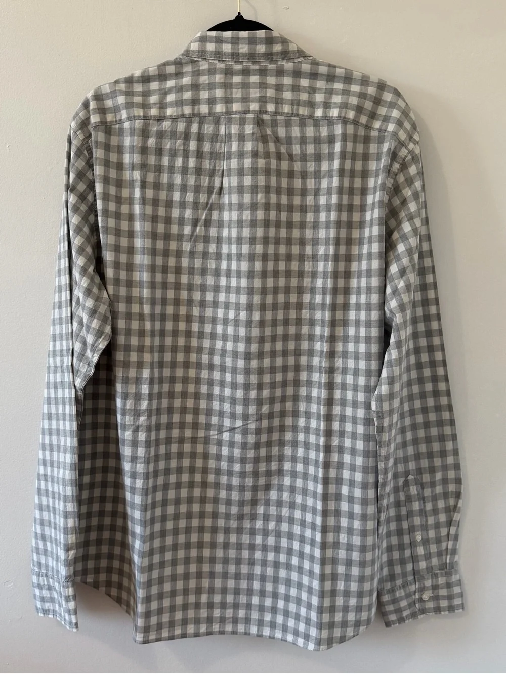 J.Crew Slim Secret Wash Gingham Button Down Shirt Grey White Large